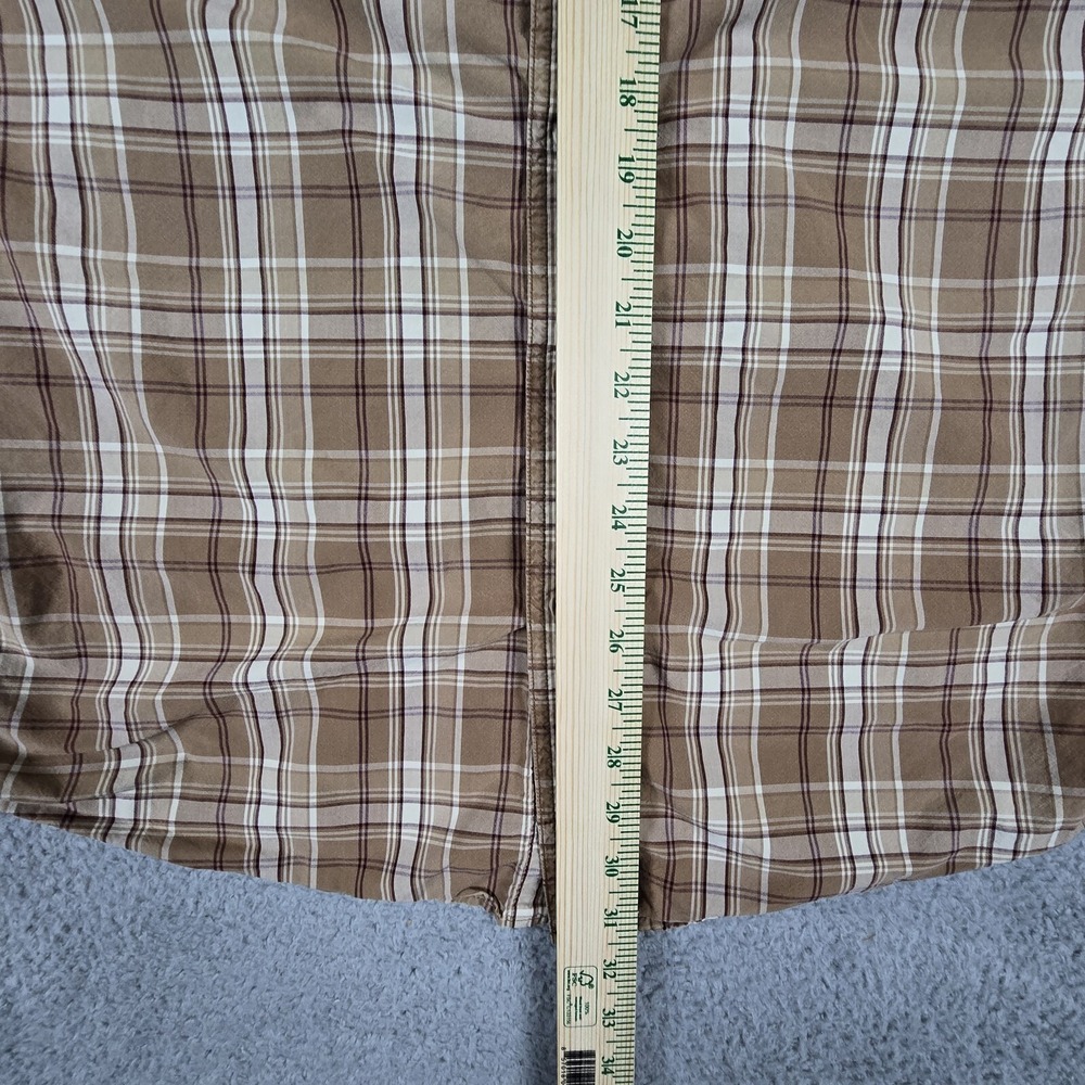 Carhartt Shirt Mens 2XL Brown Plaid Short‎ Sleeve Workwear Button Up XXL - Picture 12 of 13